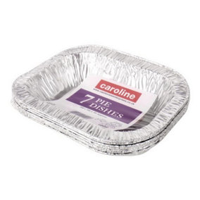 Caroline Rectangle Foil Pie Dish (Pack of 6) Silver (One Size)