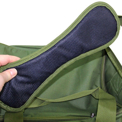 Abode Green Insulated Fishing Carryall – 45cm Nylon Tackle Bag With Shoulder Strap
