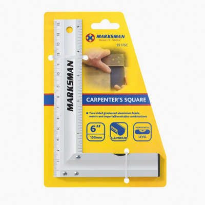 Carpenter Square Spirit Level Aluminium Measuring Ruler 6
