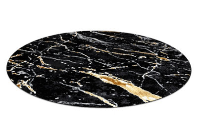 Carpet ALLURE 1963 circle Marble - Structural, stylish, glamour black   circle 150 cm