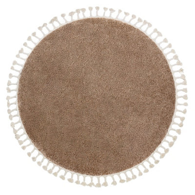 Carpet BERBER 9000 circle beige Fringe Berber Moroccan shaggy circle 160 cm