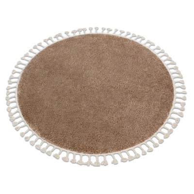Carpet BERBER 9000 circle beige Fringe Berber Moroccan shaggy circle 160 cm