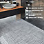 Carpet Imitation Self Adhesive Floor Tiles - 30 Pack Covers 30 ft² (2.79 m²) - Peel and Stick Flooring - Grey Faux Carpet Effect