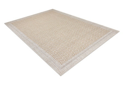 Carpet ORIGI 3739 cream / beige - Frame, herringbone flat-woven SISAL ...