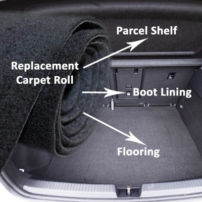 Carpet Roll Car Boot Lining Floor Mat Black 1m x 3m Automotive