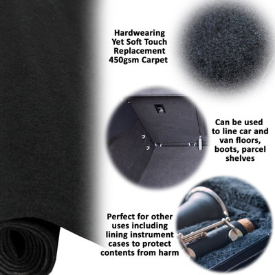 Carpet Roll Car Boot Lining Floor Mat Black 1m x 3m Automotive - 4