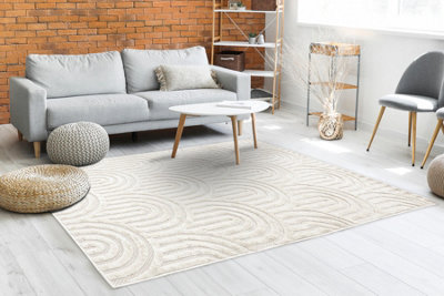 Carpet SANTO SISAL 0537 geometric white  180x270 cm