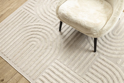 Carpet SANTO SISAL 0989 geometric white 120x170 cm