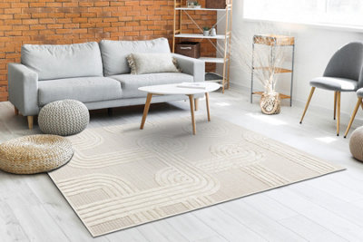 Carpet SANTO SISAL 1001 geometric white  180x270 cm