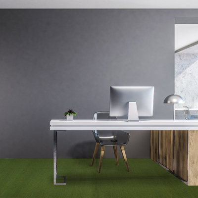 Carpet Tiles Heavy Duty 20pcs 5SQM Commercial Office Home Shop Retail Flooring in Dark green