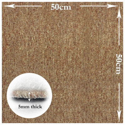 Carpet Tiles Heavy Duty 20pcs 5SQM in Beige Commercial Office Home Shop Retail Flooring - 3