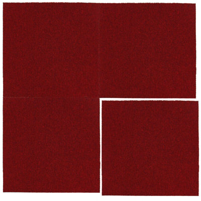Carpet Tiles Heavy Duty 20pcs 5SQM in Red Commercial Office Home Shop Retail Flooring - 7
