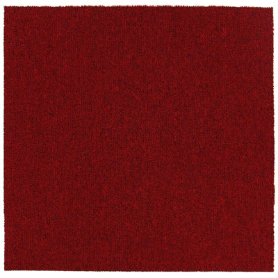 Carpet Tiles Heavy Duty 20pcs 5SQM in Red Commercial Office Home Shop Retail Flooring - 8