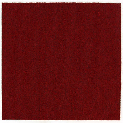Carpet Tiles Heavy Duty 20pcs 5SQM in Red Commercial Office Home Shop Retail Flooring - 9