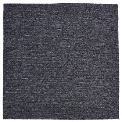Carpet Tiles Heavy Duty in Dark Grey 20pcs 5SQM Commercial Office Home Shop Retail Flooring - 3