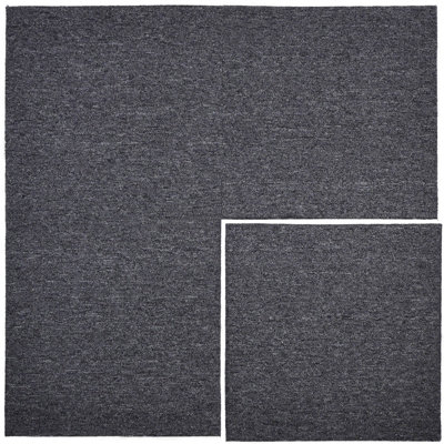 Carpet Tiles Heavy Duty in Dark Grey 20pcs 5SQM Commercial Office Home Shop Retail Flooring - 6