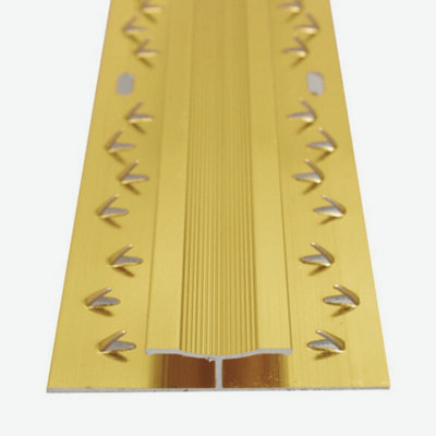 Carpet to Carpet Floor Double Door Bar - Gold Metal Threshold Trim Strip 0.9m Length
