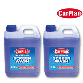 CarPlan All Season Concentrated Screenwash 2.5L x2 Car Washer Fluid 5 Litres 5L