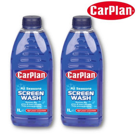 CarPlan All Seasons Concentrated Screenwash 1L x2 Windshield Washer Fluid 2L