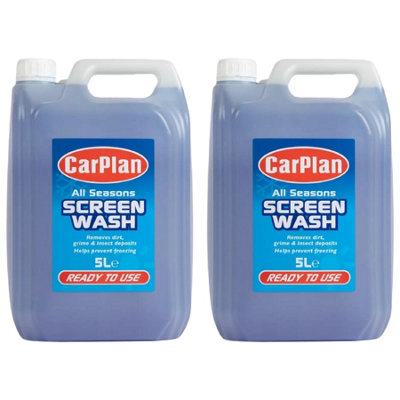 CarPlan All Seasons Ready Mixed Screenwash 5L x2 Windshield Washer Fluid 10L