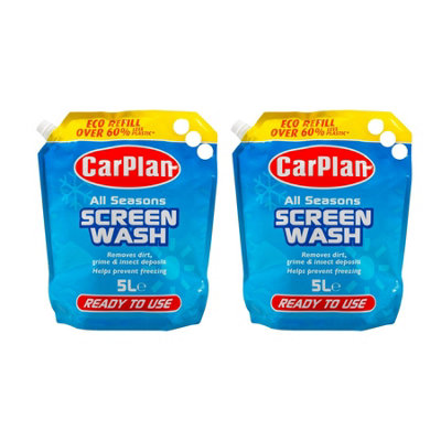 CarPlan All Seasons Winter Ready To Use Screen Wash Windscreen Fluid 5L x2
