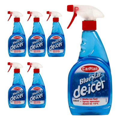 CarPlan Blue Star De-Icer Trigger Spray 500mL x6 Winter Treatment 3L Ice Melt