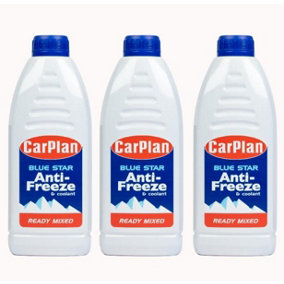 CarPlan Blue Star Ready Mixed Antifreeze & Coolant - 1L x 3