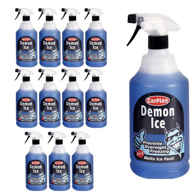 CarPlan Car Windscreen De Icer Prevents Freezing 12x 1L Trigger Spray 12 Litres