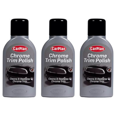 Carplan Chrome Trim Steel Polish Restores Shine Metal Cleaner 375ml x3