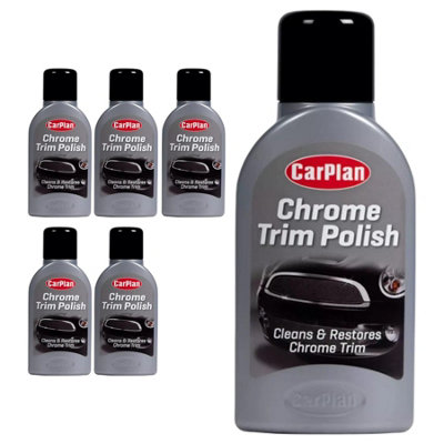 Carplan Chrome Trim Steel Polish Restores Shine Metal Cleaner 375ml x6