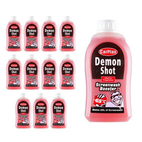 CarPlan Concentrated Screen Wash Booster Cherry Scented De-Icer -65C 12x 500mL