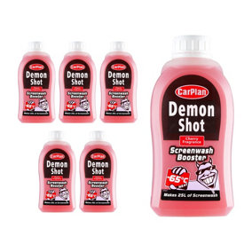CarPlan Concentrated Screen Wash Booster Cherry Scented De-Icer -65C 6x 500mL