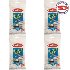 CarPlan CSW015 Screen Wipes Glass Window Interior Exterior x4 Easy Cleaning