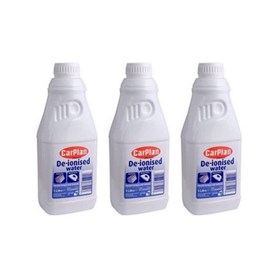 CarPlan Deionised Water: 1L for Purity and Performance in Automotive Care (Pack of 3)