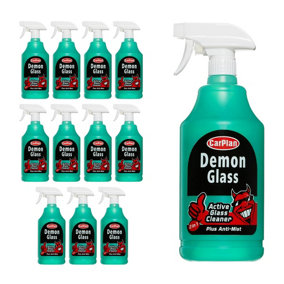 CarPlan Demon Anti Mist Glass Cleaner Trigger Spray - 1L x12 Treatment 12 Litres