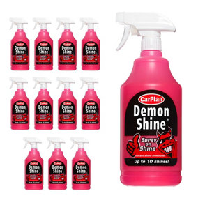 Carplan Demon Shine Spray On Shine Car Wax Polish Spray & Wipe 1L 1 Litre x12