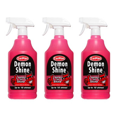 Carplan Demon Shine Spray On Shine Car Wax Polish Spray & Wipe 1L 1 Litre x3
