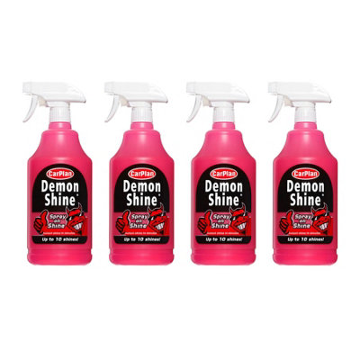 Carplan Demon Shine Spray On Shine Car Wax Polish Spray & Wipe 1L 1 Litre x4