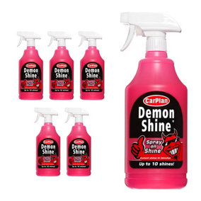 Carplan Demon Shine Spray On Shine Car Wax Polish Spray & Wipe 1L 1 Litre x6