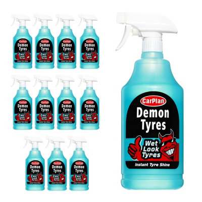 CarPlan Demon Tyres Instant Shine Cleaner Polisher Wet Look Tyres 1 Litre x12