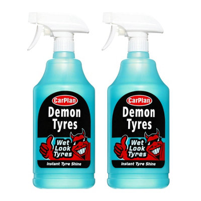 CarPlan Demon Tyres Instant Shine Cleaner Polisher Wet Look Tyres 1 Litre x2