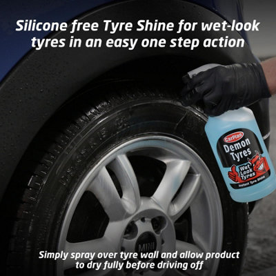 CarPlan Demon Tyres Instant Shine Cleaner Polisher Wet Look Tyres 1 Litre