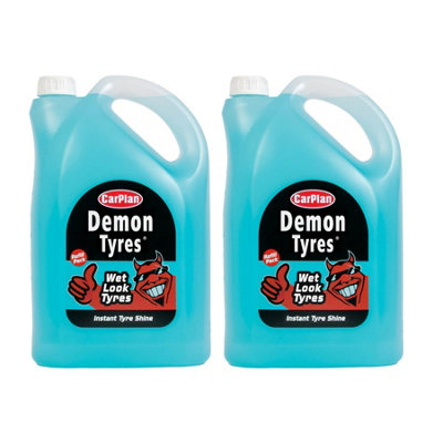 CarPlan Demon Tyres Instant Shine Cleaner Polisher Wet Look Tyres 5 Litre x2