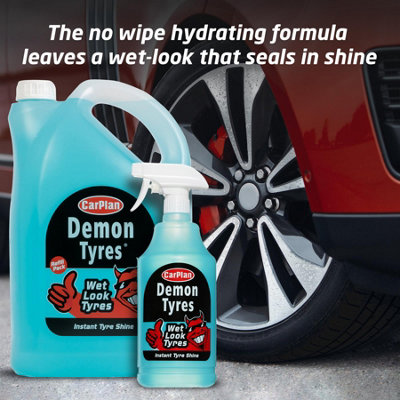 CarPlan Demon Tyres Instant Shine Cleaner Polisher Wet Look Tyres 5 Litre x2