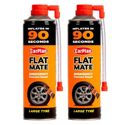 CarPlan Flat Mate Large Tyre Inflator Emergency Puncture Repair Seal 2x 500mL