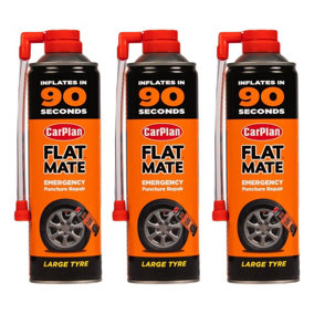 CarPlan Flat Mate Large Tyre Inflator Emergency Puncture Repair Seal 3x 500mL