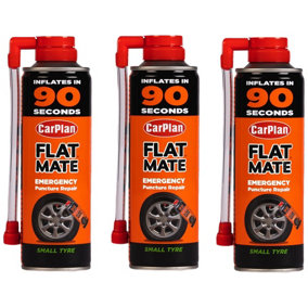 CarPlan Flat Mate Small Tyre Inflator Emergency Puncture Repair Seal 3x 300mL