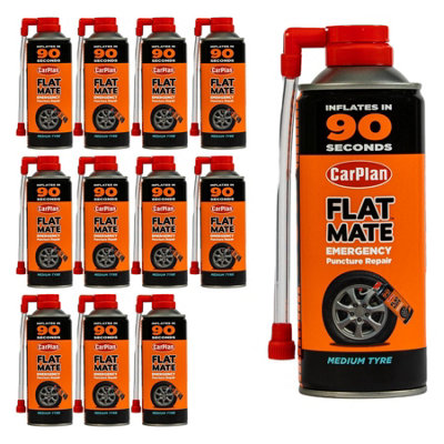 CarPlan Flat Mate Tyre Inflator Emergency Puncture Repair 400mL x12 Treatment