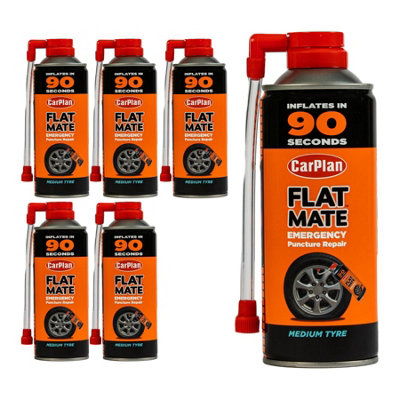 CarPlan Flat Mate Tyre Inflator Emergency Puncture Repair 400mL x6 Treatment