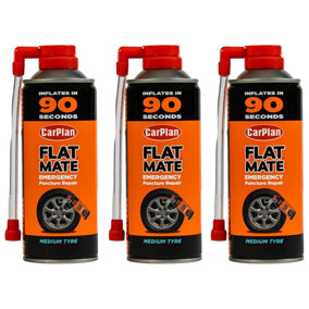 CarPlan Flat Mate Tyre Seal Inflator Emergency Puncture Repair 3x400mL Quick Fix